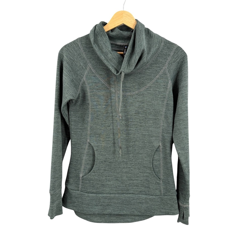 Kuhl Lea Sweatshirt Womens‎ Size XS Green Cowl Neck Thumbholes Hand Pocket